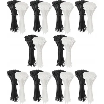 Stahovací páska Upínací pásky,stahovací pásky černé + bílé 370 x 4,8 x 2000