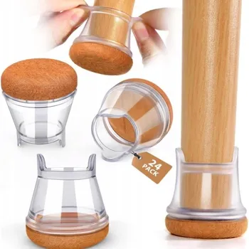 Podložka pod nábytek Silikonové ochranné návleky na nohy židlí, 24 kusů, S - 16-19 mm