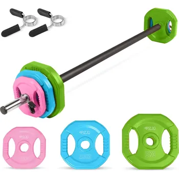 4FIZJO Činka s ocelovým závažím 4FIZJO FITNESS 20kg MODRÁ|RŮŽOVÁ|ZELENÁ