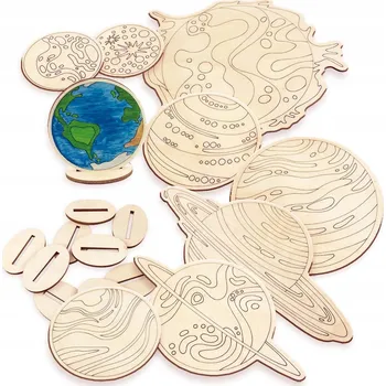 Obraz Dřevěné omalovánky "Planety"