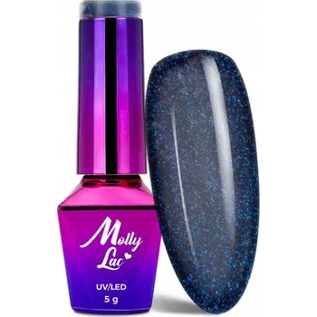 Lak na nehty Hybridní lak barevný lak Molly Lac Modrý 5 ml