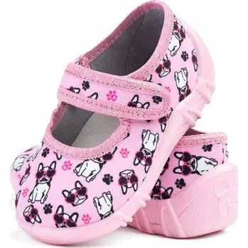 Dívčí obuv Papuče tenisky do školky v.KŮŽE prodyšné SUCHÝ ZIP lehké Wojtyłko 23