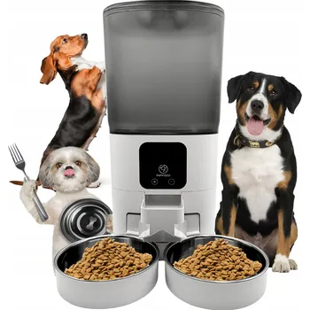 Miska pro psa Automatický Podavač Krmiva Dávkovač Pro Psa Kočku Dvojitý 6L USB + Misky
