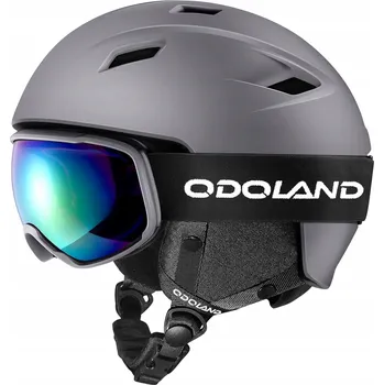 ODOLAND LYŽAŘSKÁ PŘILBA A SNOWBOARD LYŽAŘSKÉ BRÝLE vel. M 57-5 9 CM ŠEDÁ