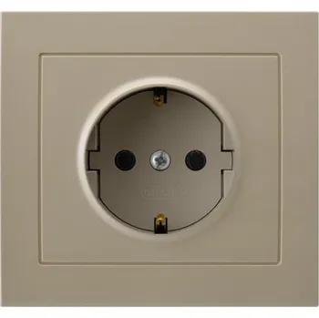 Elektrická zásuvka Ospel Kier Jednoduchá zásuvka Schuko Béžová Zásuvka GP-1WS/01