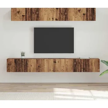 Obývací stěna vidaXL Sestava TV skříněk Nástěnný 5 pcs Staré dřevo kompozitní dřevo [3393384]