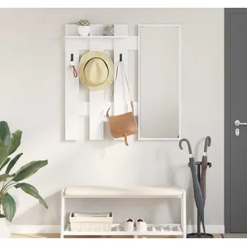 Věšák vidaXL Nástěnný věšák na kabáty Nástěnný Bílá 100 x 10 x 100 cm [874507]