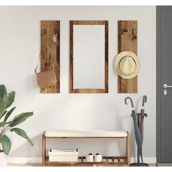 Věšák vidaXL Nástěnný věšák na kabáty Nástěnný Staré dřevo 96 x 1,5 x 90 cm [874537]