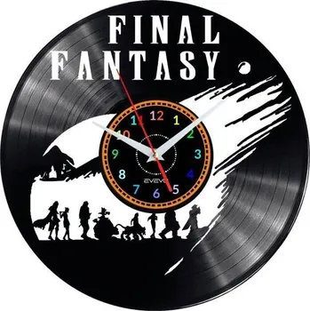 Hodiny FINAL FANTASY HODINY NÁSTĚNNÉ DEKORATIVNÍ MODERNÍ VINYLOVÁ DESKA