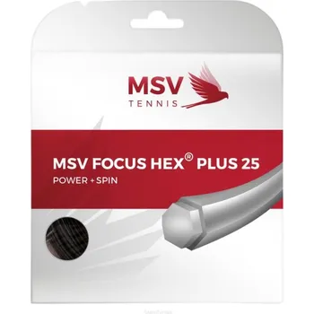Struna na výplet tenisové rakety Tenisový výplet MSV Focus Hex Plus 1,2 mm / 12 m černý