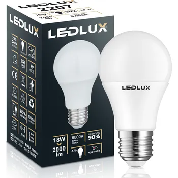 Žárovka LED žárovka LedLux E27 18 W = 130 W 6000 K studená bílá