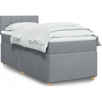 Postel Čalouněná jednolůžková postel VidaXL 100x200 cm, odstíny šedé