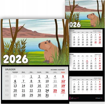 Kalendář Kalendář 2026 trojdílný – krajiny, výhledy, příroda a klid MIX VZORŮ