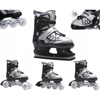 Kolečkové brusle Brusle 2v1 - kolečkové brusle - brusle na led 4 v 1 ENERO PRO LED ro