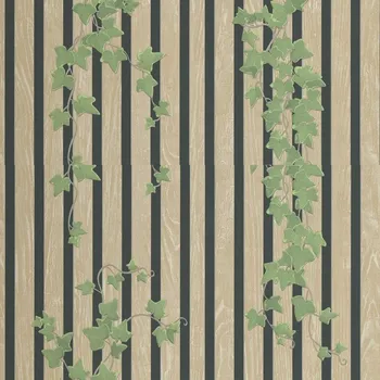 Tapeta Tapeta na zeď s lamelovými pruhy s rostlinným motivem