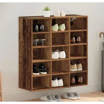 vidaXL Skříň na obuv Staré dřevo 77,5 x 30 x 83,5 cm kompozitní dřevo [875215]