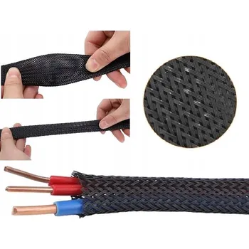 kabelová chránička Ochranná opletená bužírka na kabely B-CAB 60-160 mm, 5 m, černá