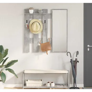 Věšák vidaXL Nástěnný věšák na kabáty Betonově šedá 100 x 10 x 100 cm [874510]