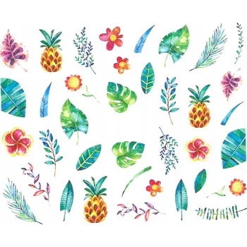 Samolepky na nehty - barevné vzory: Listy a ovoce STZ-828