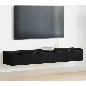 Televizní stolek vidaXL Nástěnná skříň 2 pcs Černý dub 68 x 30 x 20 cm kompozitní dřevo [3333074]