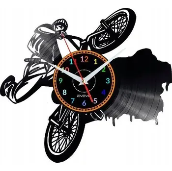 Hodiny BMX HODINY NÁSTĚNNÉ DEKORATIVNÍ MODERNÍ VINYLOVÁ DESKA