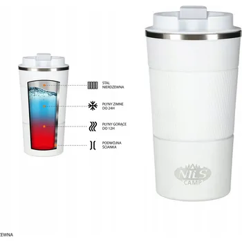 Termohrnek Termohrnek NILS bílý, ocel, guma, 510 ml, pohodlné držadlo, termoska