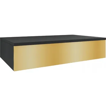 Toaletní stolek Toaletní Stolek závěsná konzola ZLATÝ ČERNÝ šuplík klik tip-on 90 cm NATURE GOLD