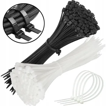 Stahovací páska Upínací pásky, stahovací pásky černé + bílé 200x4,8 x200