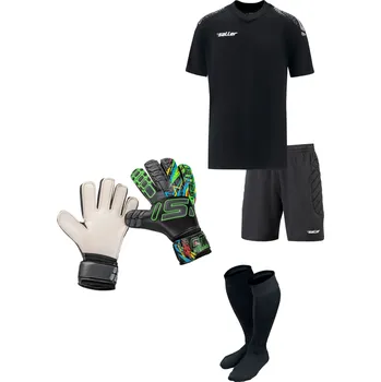 dětský brankářský set saller SUMMER BARVA: 350 černá, Velikost: 152, rukavice vel. 6