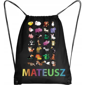 Školní Vak/Batoh na Tělocvik do Školky Školy ZOO ZVÍŘÁTKA + JMÉNO 7