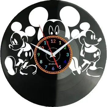 Hodiny MICKEY MOUSE DISNEY HODINY NÁSTĚNNÉ DEKORATIVNÍ MODERNÍ VINYLOVÁ DESKA