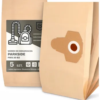 Sáček do vysavače 5x SÁČEK do vysavače Parkside PWS 20 B2 PAPÍROVÝ 2-vrstvý Velký SÁČKY 2A