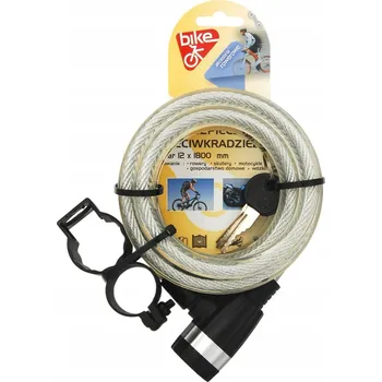 Zámek na kolo Zámek na kolo lanko Bike OK Spirálový kovový zámek 180 cm