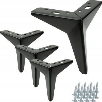 Obraz Sada 4 kusů nábytková noha Hvězda černá matná nožička 13 cm + dárek