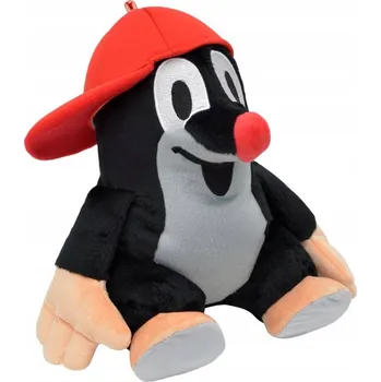 plyšák Krteček 31 cm sedící, kšiltovka červená – plyšová hračka