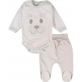 Kojenecká souprava Dětská souprava body a polodupačky, krémová s medvídkem, Tup Tup, vel. 68