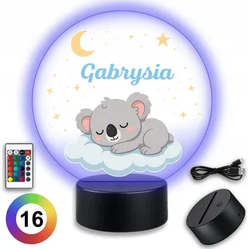 Lampička Noční lampa Koala Wood, vícebarevná