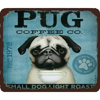 Obraz Plechová cedule Pug