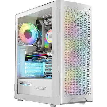 PC skříň Počítačová Skříň Logic Concept Aramis ARGB Midi White Midi Tower bílý