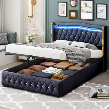 Postel Patrová postel Arhatreya moderní 140 x 200 cm černá