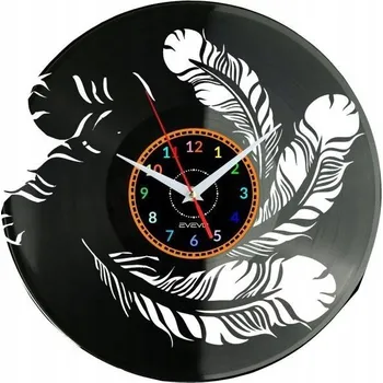 Hodiny Hodiny nástěnné Pírko vinylová deska Moderní dekorativní dárek k narozeninám