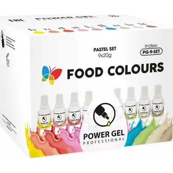 Potravinářské barvivo Sada 9 gelových potravinářských barviv PowerGel Food Colours 9x20g