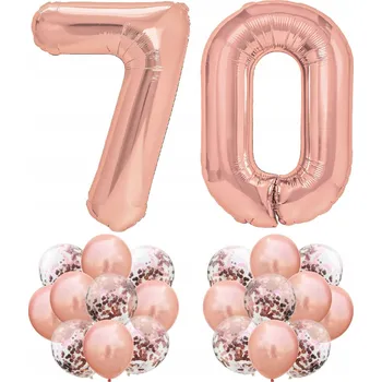 Balónek Sada RŮŽOVÉ ZLATO k 70. NAROZENINÁM 100cm ROSE GOLD
