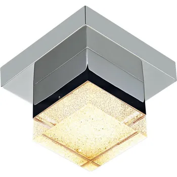 Stropní Svítidlo čtvercový Italux 14 x 14 cm stříbrný