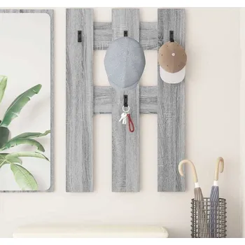 Věšák vidaXL Nástěnný věšák na kabáty Nástěnný Šedá Sonoma 65 x 3 x 100 cm [874504]