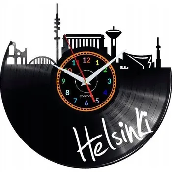 Hodiny HELSINKI NÁSTĚNNÉ HODINY DEKORATIVNÍ MODERNÍ VINYLOVÁ DESKA VINYL JAKO DÁREK