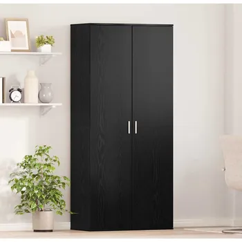 Policová skříň Skříň s policí Černý dub 80 x 39 x 178 cm Kompozitní dřevo Černá 3365572