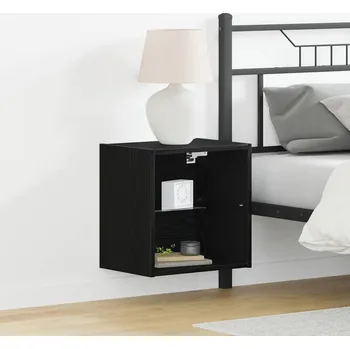 Noční stolek vidaXL Plovoucí police Černá 40 x 28,5 x 40 cm kompozitní dřevo [863094]