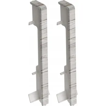 Podlahová lišta Levá koncovka Cezar PVC 1000000 x 0, délka 8 cm, šedá