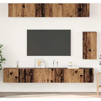 Obývací stěna vidaXL Nástěnná skříň na TV 3 pcs Staré dřevo kompozitní dřevo [3393345]